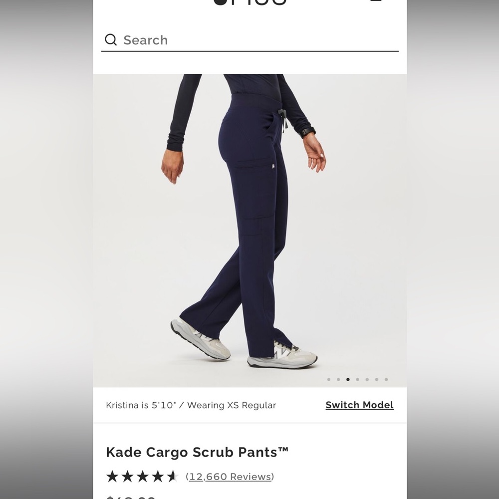 Figs Kade cargo scrub pants Navy Medium/tall
